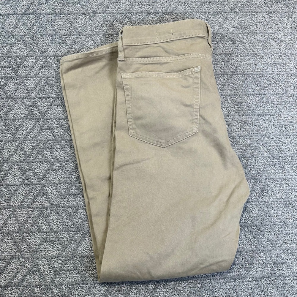 J.Crew Flex Slim Fit Mens Pants W35 L32 Khaki Chinos Cotton Blend